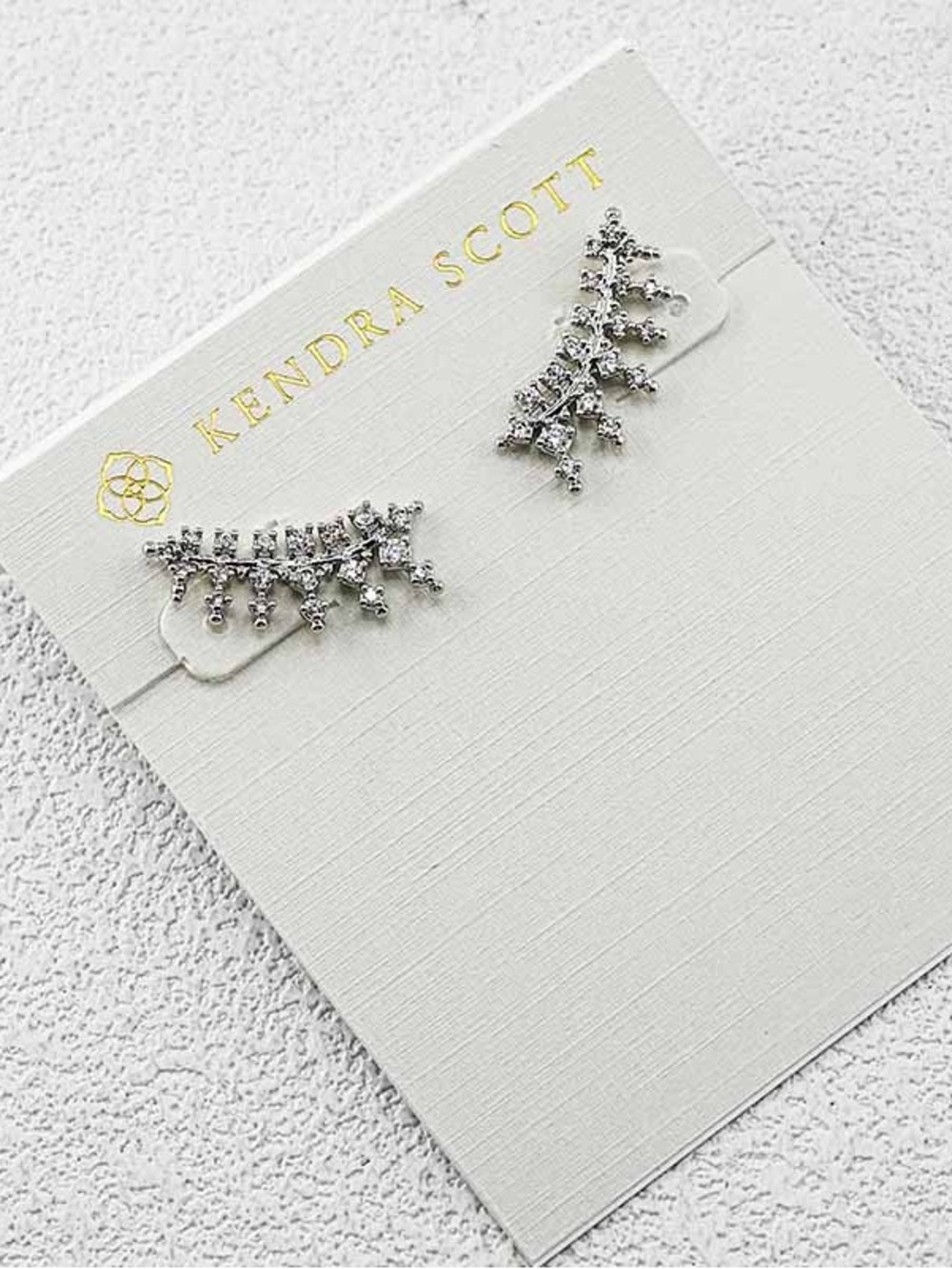 Kendra Scott Silver Crystal Ear Climbers